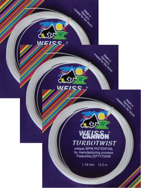 3 x Tenis Struna Weiss Cannon Turbotwist