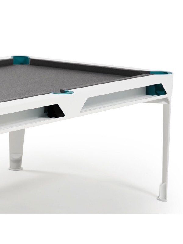 Cornilleau Hyphen biljard miza – bela z light grey podlogo
